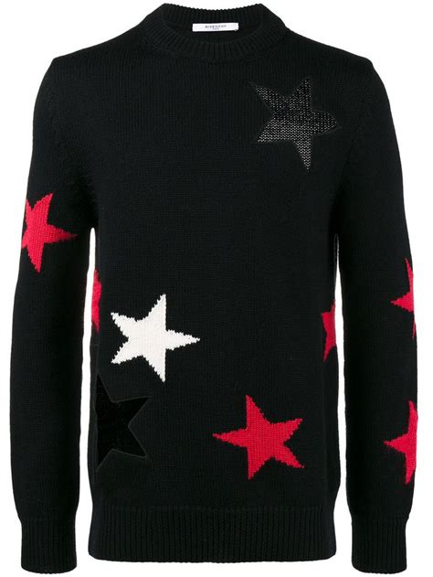 givenchy star cutout sweater|Givenchy Star Cutout & Intarsia Wool Crewneck Sweater.